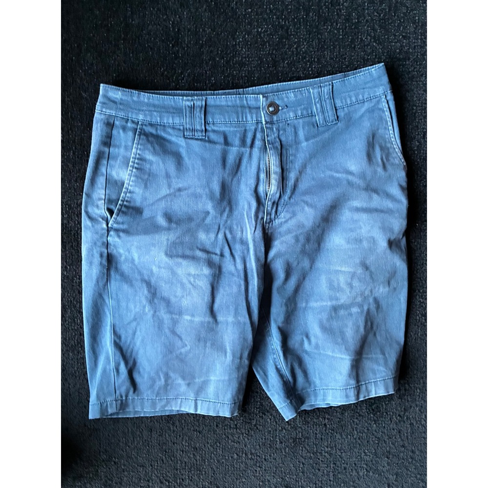 ONeill Mens Blue Grey Chino Shorts Flat Front Casual Surf Shorts Size 32